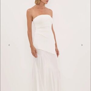 NWT DISSH Luke Strapless Tube Top Off White Asymmetric Hem | S